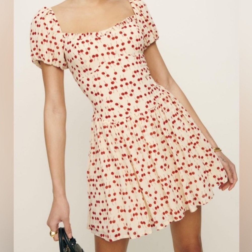 Reformation Cream Puff Sleeve Mini Dress